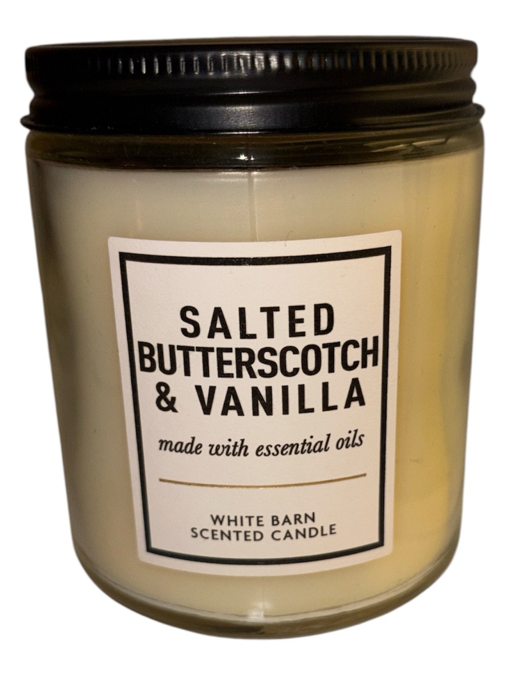 White Barn Salted Butterscotch & Vanilla Single Wick Jar Candle NWT